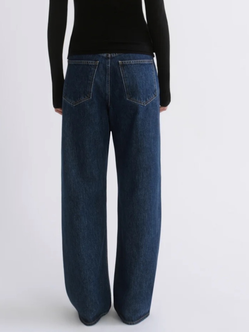 Agolde Wide-Leg Dark Blue Denim Jeans - Picture 2 of 10